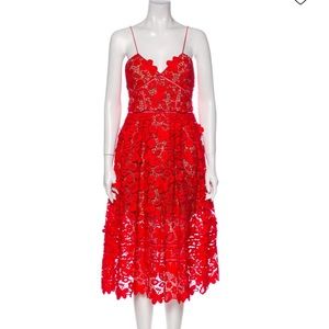 Self-Portrait floral-lace A-line dress